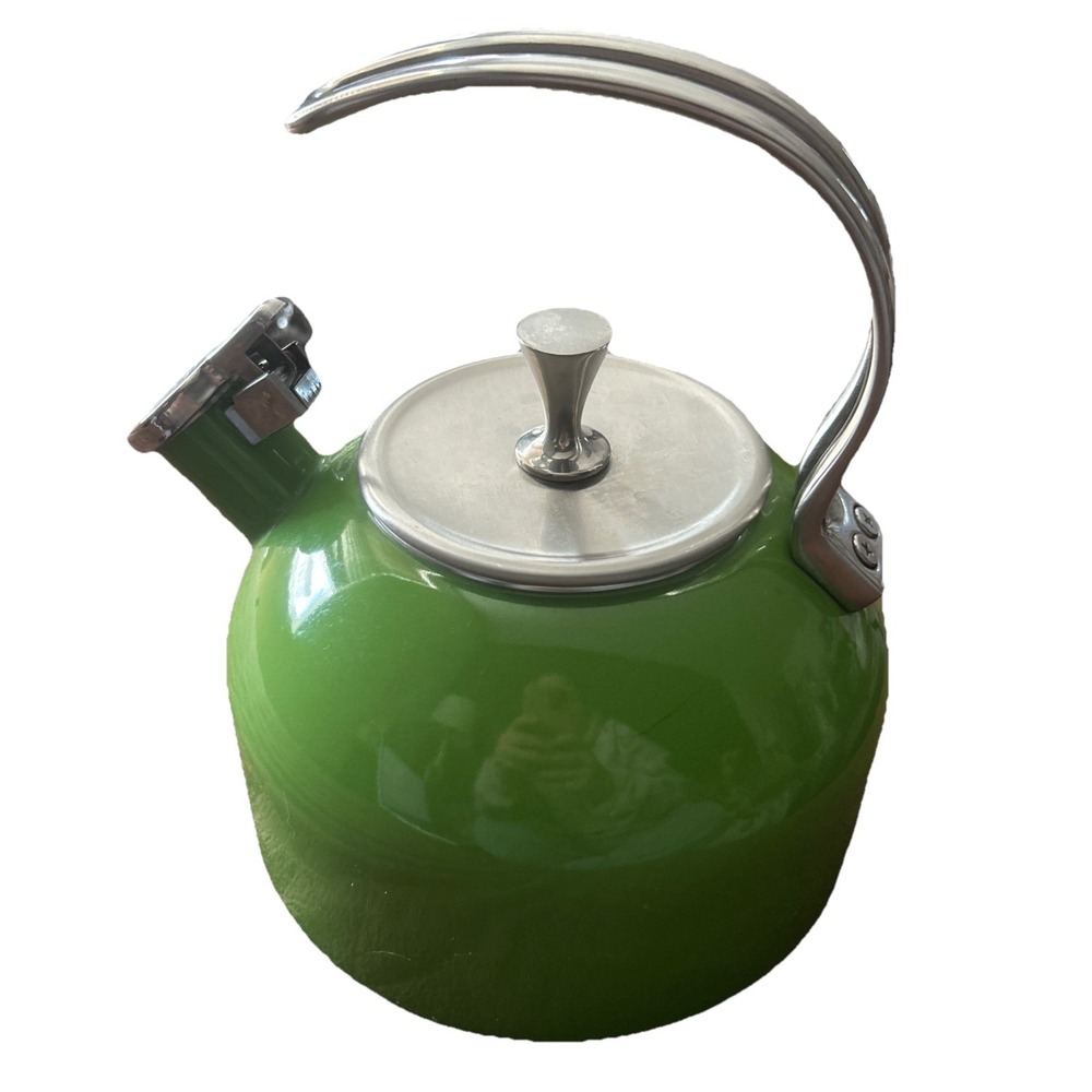 Kate Spade New York Lenox Whistling Tea Kettle Green "Whistle While" Read